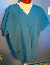 Simply Basic Scrub Top Uniform Medical Vet Sz 2XL Blue - £6.75 GBP