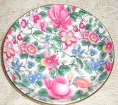 Staffordshire-Butter Pat/ Tea Bag Plate/ Coaster-Thousand Flowers - England - $8.00