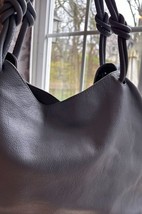 VINCE CAMUTO Soft Pebbled Leather Lavender Grey Hobo Handbag-Gorgeous - £55.02 GBP