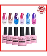 Long-Lasting Color Changing Nail Gel Set - 6 x 10ml, Mirror Shine Finish - $448.06 MXN