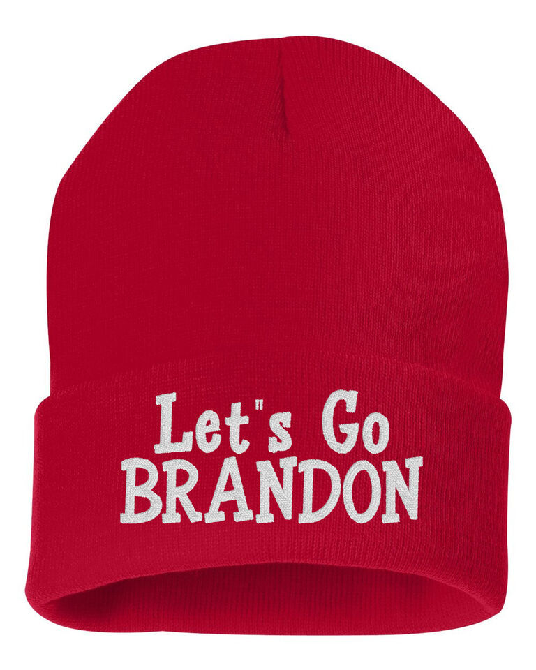 Let&#39;s Go Brandon V1 Embroidered Cuffed Beanie Hat, Embroidered Gift, Win... - $15.99