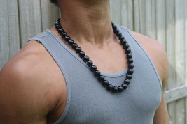 14mm Black Onyx Necklace - EMF Protection Jewelry - Empath Protection - Necklace - £27.63 GBP