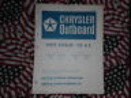 1971 Chrysler Outboard 12.9 HP Parts Catalog 122 123 FORTEMENT RECOMMANDÉ - $19.39