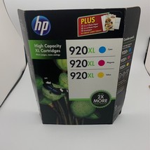HP 920XL High Yield Cyan Magenta Yellow Ink Cartridges 3 Pack D8J64BN JU... - £11.68 GBP