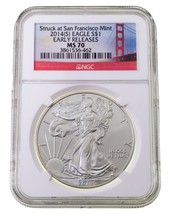 2014 (S) S $1 Argent American Eagle Classé Par NGC Comme MS70 Début Libère - $1,548.60 MXN