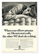 Simmons Beautyrest Mattresses Woman Sleeping Vintage 1968 Full-Page Maga... - £7.59 GBP