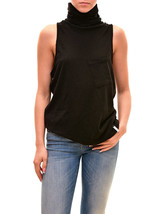 One Teaspoon Womens Singlet Tank Top Silk High Neck Black Size S - £39.07 GBP