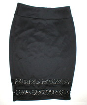 New NWT Womens Medium Carmen by Marc Valvo Skirt Black M Lace Inset Knee Work  - £89.22 GBP