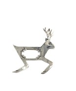 Native American Signed Sterling Silver Geometric Pattern Deer Goat Brooc... - $66.53 CAD