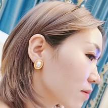 Women&#39;s Simple Pearl Ear Clips Rose Gold Ellipse No Pierced Earrings Jewelry No  - £6.48 GBP