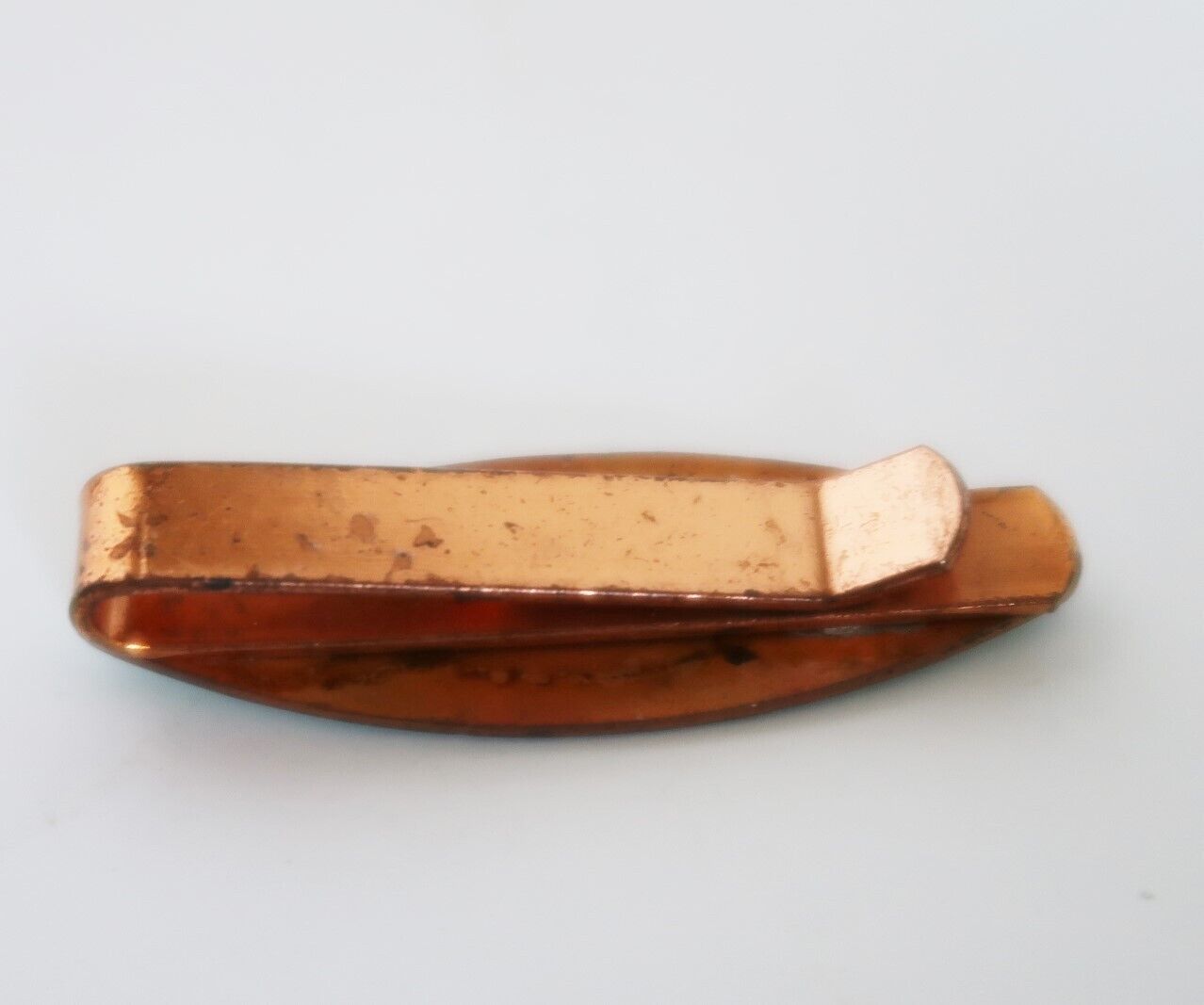 Vintage Mid Century Enamel Over Copper Abstract Modernist Print Tie Clip Item image 3