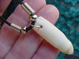 G152-S) 1-1/4" GATOR Aligator ALLIGATOR Silver Tooth teeth black NECKLAC... - $10.99