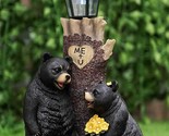 Ebros Me + U Black Bear Couple Outpost Statue with Solar LED Light Lante... - £60.61 GBP