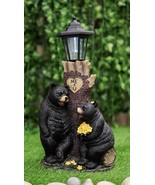 Ebros Me + U Black Bear Couple Outpost Statue with Solar LED Light Lante... - $1,454.05 MXN