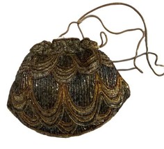 Frederick Atkins Beaded Shell Handbag Purse with Metal Strap  - £14.99 GBP