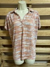 Bobeau Short Sleeve Striped Collared Top Shirt Blouse Woman's Size Large KG - $9.90