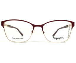 SuperFlex Brille Rahmen SF-537 S106 Rot Gold Cat Eye Quadratisch 55-17-140 - £51.06 GBP