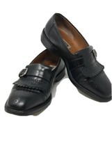 Florsheim Imperial Men Black Leather Tassel Kiltie Buckle Loafers 8 D IT... - £38.89 GBP