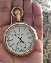 Reloj de bolsillo de latón antiguo coleccionable con aspecto de Elgin... - $21.72