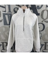 Danskin Women Large Light Grey Heather 1/2 Zip High Collar Pullover Cott... - £28.07 GBP