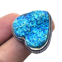 Blue Titanium Drusy Vintage Style Gemstone Ethnic Gifted Ring Jewelry 6&quot; SA 1358 - £5.18 GBP
