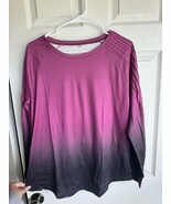 Long Sleeve Shirt For Women Athletic Material Purple - $11.40 CAD