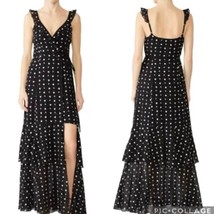 Hutch Georgia Sleeveless Wrap Chiffon Maxi Dress Black White Size 0X 14/16 - $70.13
