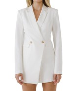 Endless Rose Gold Button Blazer Romper SZ L White - $87.87