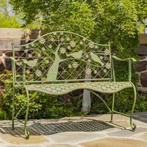 Zaer Ltd. International Classic Iron Garden Bench with Nature Scenery (Moose &amp; E - $299.95