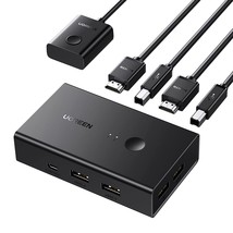 UGREEN KVM Switch, HDMI USB KVM Switcher with Desktop Control for 2 Computers Sh - £57.04 GBP