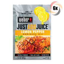 6x Packet Weber Just Add Juice Lemon Pepper Marinade Mix 1.12oz | Fast S... - £12.85 GBP