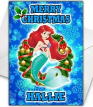 ARIEL LITTLE MERMAID Personalised Christmas Card - Disney Christmas Card - $4.10