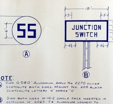 1966 Railroad Bangor Aroostook Junction Switch Signs Blueprint K14 Trains DWDD12 - £104.24 GBP