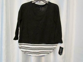 NWT Energie Juniors Mira Faux Layered Black White Long Sleeve M L Org $2... - $11.99