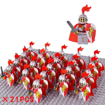 Kingdom Castle Red Lion Knights Sword Infantry Army Set C 21 Minifigures Lot - £20.27 GBP