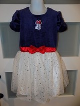 Disney Minnie Mouse Velour Dress W/Glitter Tulle Size 18 Months Girl&#39;s NEW - £17.13 GBP