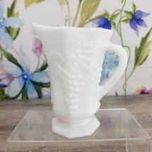 Anchor Hocking 7&quot; Pitcher Milk Glass Panel and Grape Vintage - £14.95 GBP