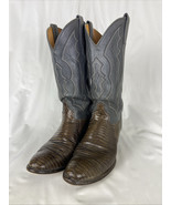 J. Chisholm Exotic Teju Lizard Skin Brown Leather Western Boots Womens S... - €72,65 EUR