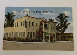 Joe&#39;s Stone Crab Restaurant Miami Beach Florida Postcard - £7.51 GBP