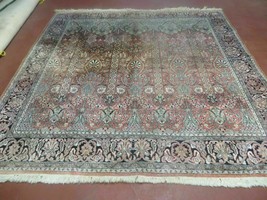 6&#39; X 6&#39; Vintage Handmade Fine Indian Silk Rug Kashmir Square Nice - £1,231.04 GBP