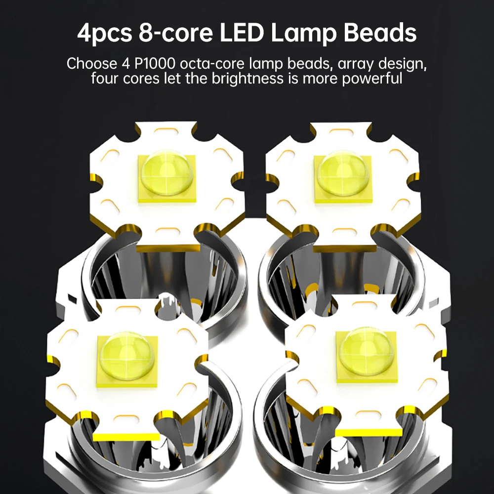 House Home Powerful LED Flashlight USB Rechargeable Handheld Lantern Cam... - £23.77 GBP