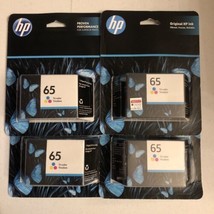 HP 65 Ink Cartridge, Tri-color (N9K01AN) EXP:  02/23 - 07/23 / 4 PACK - $38.61