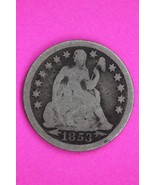 1853 P Seated Liberty Silver Dime Guaranteed Authentic &amp; Genuine 1542 - $27.42 CAD