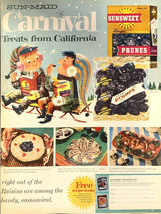 Vintage 1959 Sunsweet Sun-Maid Carnival Treats Prunes Print Ad Advertise... - $5.99