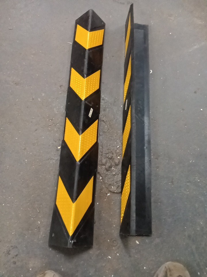 31&quot; Rubber Wall Corner Guard L-Shape with Reflective Yellow Safety Strip... - $35.99