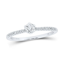 14kt White Gold Round Diamond Solitaire Bridal Wedding Engagement Ring 1/3 Cttw - £689.99 GBP