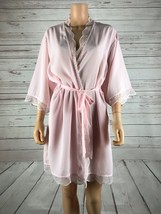 INC INTERNATIONAL CONCEPTS Lace Trim Crepe Short Pink Robe NWT LARGE - £11.06 GBP