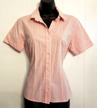 Chadwick&#39;s VTG Pink &amp; White Candy Striped Cotton Blouse Women&#39;s Top size... - £13.93 GBP