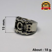 Elvis Presley Wedding Ring Stainless Steel 316L TCB NY Concert Silver S.9-12 Men - £15.94 GBP