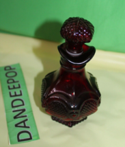 Ruby Red Glass Avon Cape Cod Cruet Skin So Soft Bath Oil Empty Bottle Valentine - £23.67 GBP